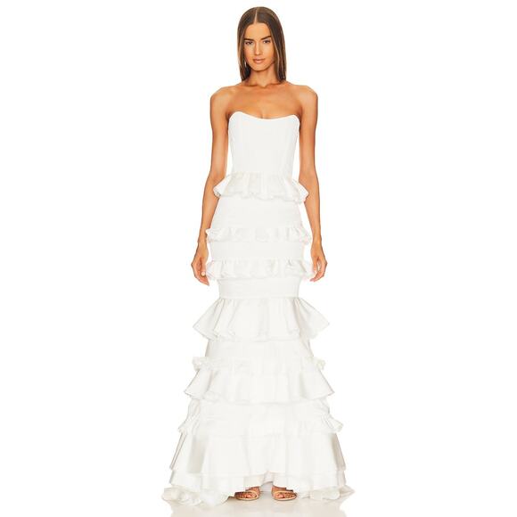 V. Chapman Dresses & Skirts - V Chapman Milano Tiered Ruffle Maxi Skirt Bridal Wedding Garden Party Formal 0